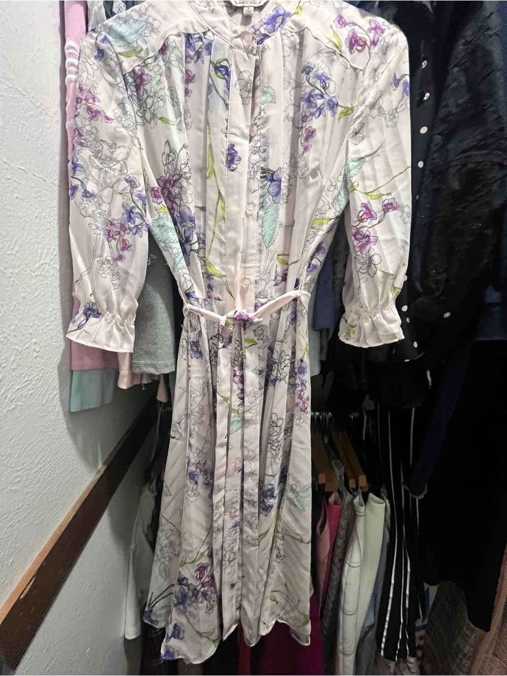 Nanette Lepore Pastel Floral Button-Front Midi Dress